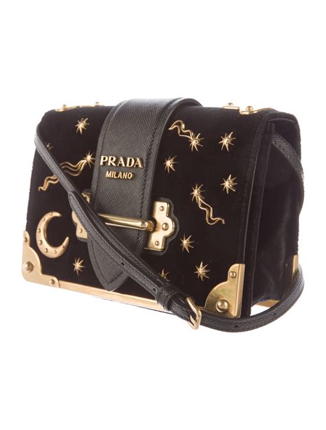 prada velvet bag astrology|PRADA Velvet Cahier Astrology Bag Black.